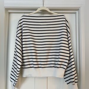 Abercrombie & Fitch Striped Black and White Sweatshirt - Size SMALL